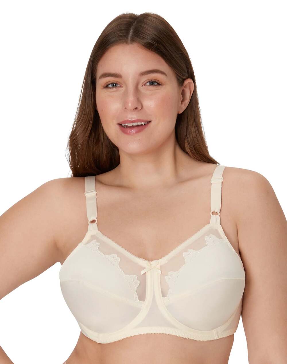 Bali Flower Cream Underwire Bra Size 42D NWT